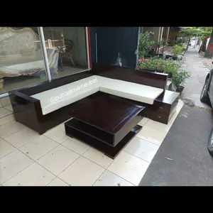kursi sudut box jati + kursi tamu box jati formasi 32 + meja