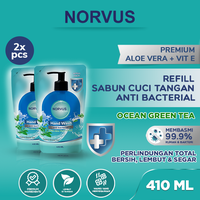 Gambar Sabun Cuci Tangan Anti Bakteri Ocean Green Tea 2 pcs x 410ml - NORVUS dari Norvus Indonesia Kota Administrasi Jakarta Barat 1 Tokopedia