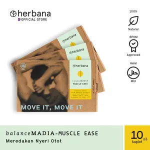 Herbana Balance Madia Muscle Ease Atasi Nyeri Otot & Pegal Linu - 10 Kaplet (Bundling 3pcs)