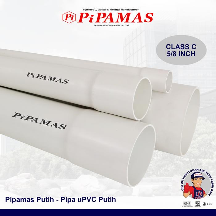 Gambar Pipa PVC Putih C 5/8 inch Pipamas Putih uPVC dari Pipamas Official Kota Bandung Tokopedia