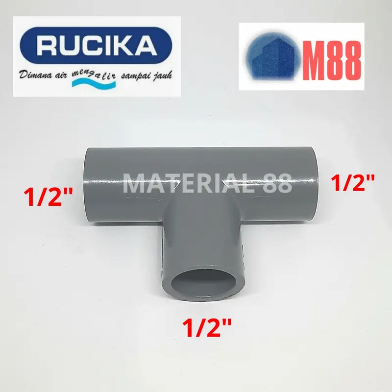 Tee 1/2 inch RUCIKA AW - 0.5 0,5 setengah PVC sambungan pipa 0