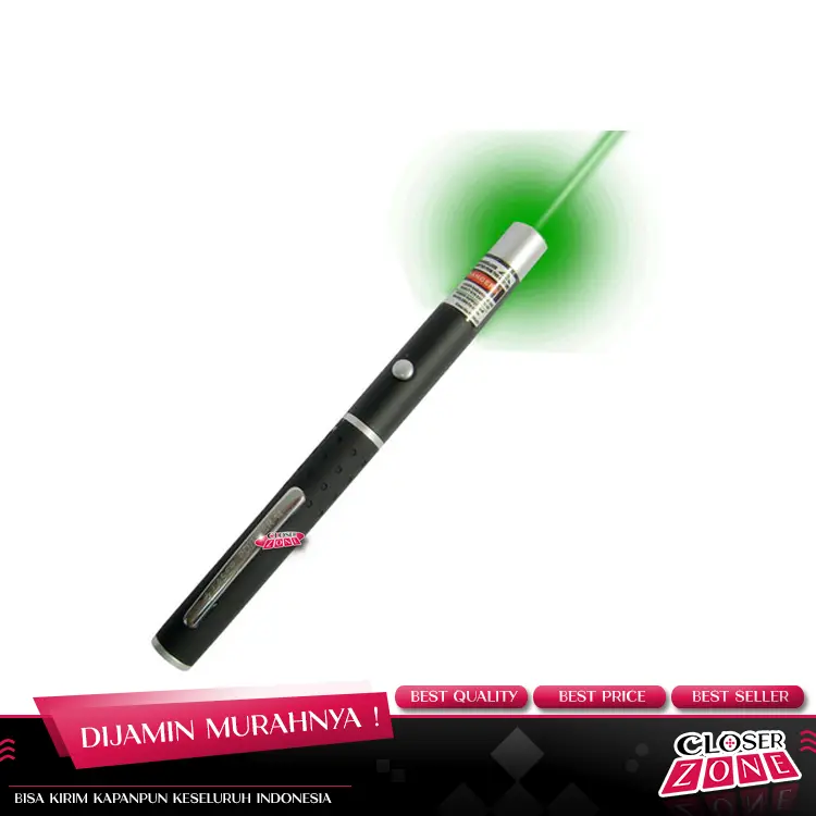 Taffware Green Point Beam Laser Pointer Pen 5MW - Black