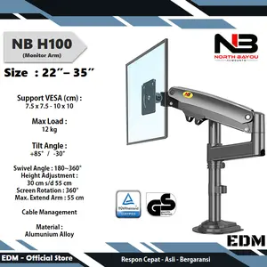 Bracket Monitor 22 - 35 inch, Gas Spring Arm Monitor Stand Desk Mount