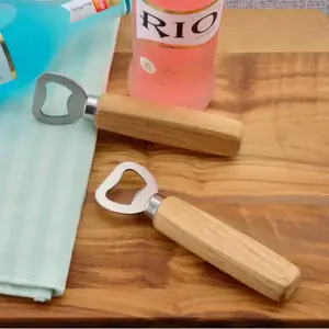 Pembuka Tutup Botol Stainless Gagang Kayu | Bottle Opener
