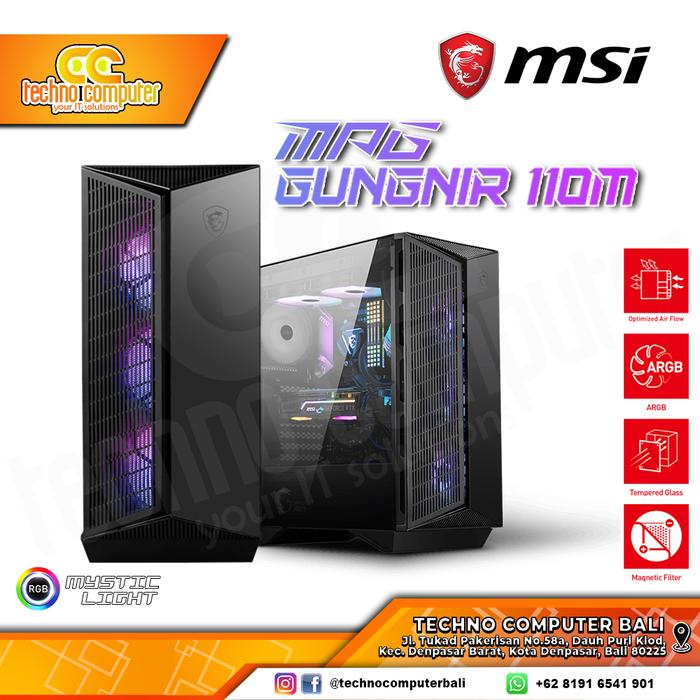 Gambar CASING GAMING MSI MPG GUNGNIR 110M RGB - ATX GAMING CASE FREE 4X FANS dari Techno Computer Bali Kota Denpasar Tokopedia