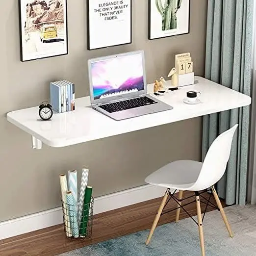 Custom Meja Lipat Dinding Belajar Kerja Makan Laptop Kayu Lebar 30 cm 3