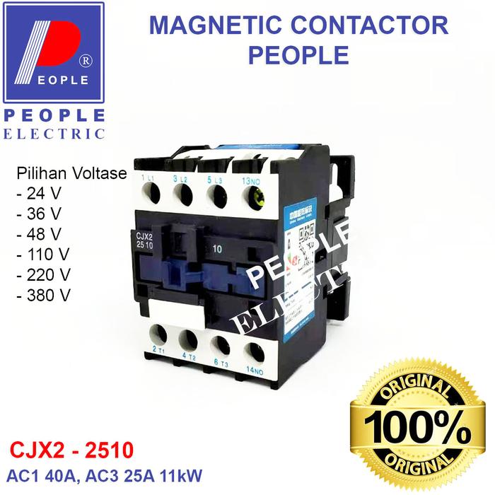 Contattore Industriale CJX2-2510 Su Guida DIN – 25 A, Bobina 24 VAC, Per Quadri E Distribuzione Elettrica