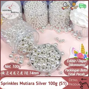 Sprinkle Kue Mutiara Silver Perak 100gr (S1) / Springkel Springkle Kue