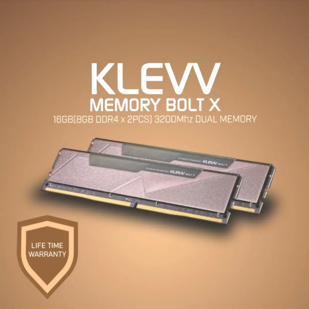 Memori Klevv bolt x 16gb ddr4 3200Mhz ( 8gb x 2 dual Channel )