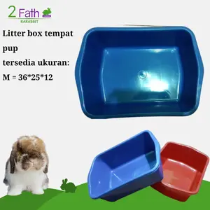 Box kotak pasir litter box tempat pup kucing hewan sedang