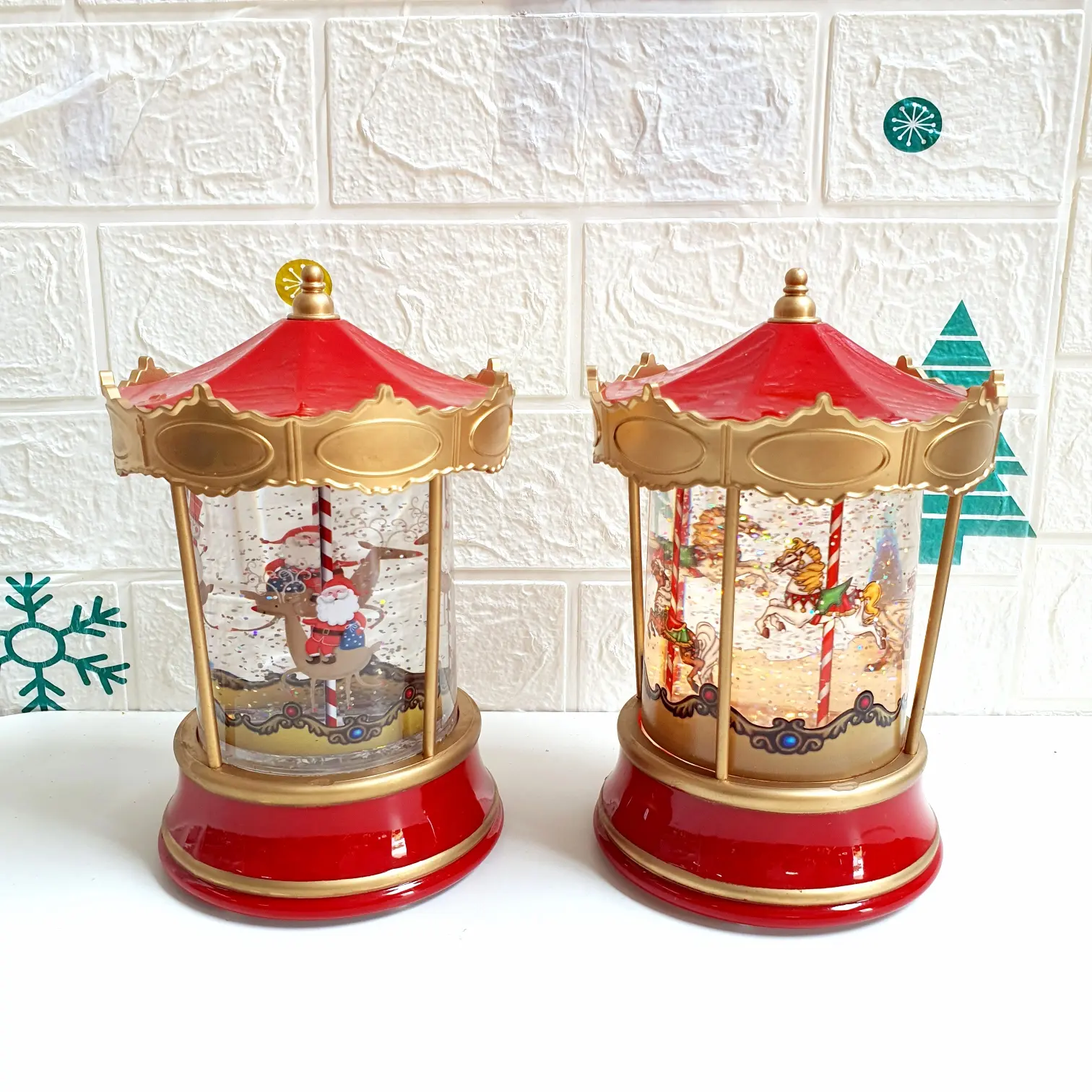Snow Globe Carousel Kado Hadiah Christmas Gift Kotak Musik Salju Santa