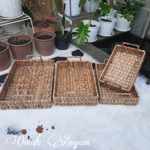 Tray/Nampan/ Baki/Tempat Saji/Keranjang Anyaman Enceng gondok/Unik