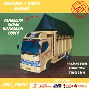 Truk Oleng Miniatur Kayu Murah Asli Jumbo Di Lengkapi Terpal