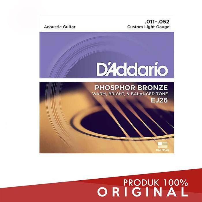 Gambar DADDARIO ACOUSTIC PB CUSTOM LIGHT EJ-26 dari Wijayamusikputra Kota Administrasi Jakarta Utara Tokopedia
