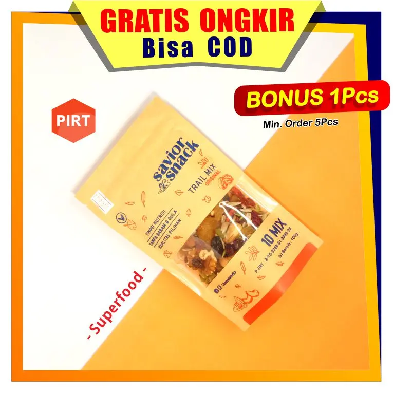 TRAIL MIX Snack NUT SEED DRIED BERRY MAKANAN SEHAT Cemilan Nuts Fruits