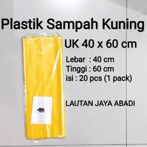 Plastik Sampah Kuning Ukuran 40x60 (20Pcs), Kantong Plastik Medis, Plastik Infeksius