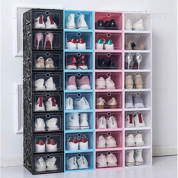1 SET/ 3PCS KOTAK SEPATU/SANDAL TRANSPARAN/SHOES BOX/RAK SEPATU 4