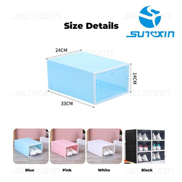 1 SET/ 3PCS KOTAK SEPATU/SANDAL TRANSPARAN/SHOES BOX/RAK SEPATU 6