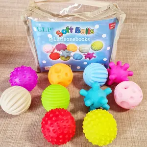 Soft Balls Set 10pcs / Mainan montessori / Bola plastik silicone