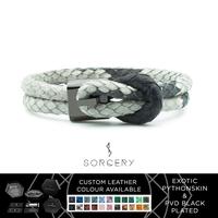 Gambar SORCERY Bracelet 18K REALGOLD Gelang Kulit Pria Wanita-LC-Black - Silver, Cantumkan Warna dari Sorcery Kab. Tangerang 1 Tokopedia