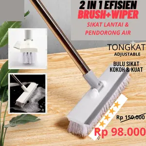 Sikat WC 2 in 1 Dengan Wiper Menjangkau Sudut Kolong Sikat Toilet Sik