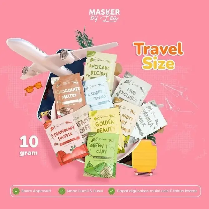 BPOM Masker Wajah Bubuk Organik Travel Size By Lea Gloria 10 gr Murah 1