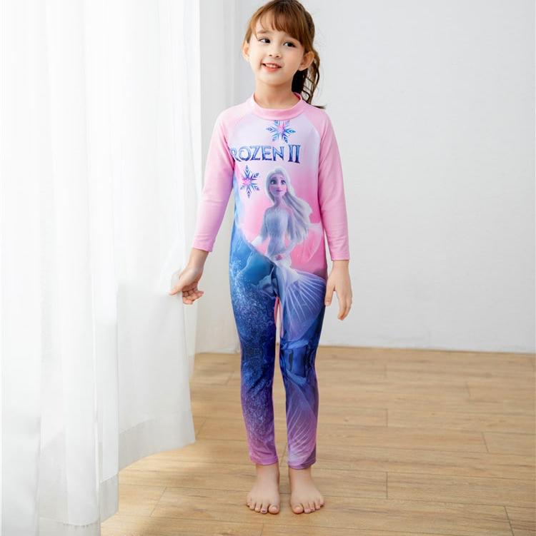 Baju renang anak perempuan muslim lengan panjang frozen mlp hk import 2