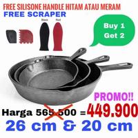 Gambar Cast iron Promo 2 skillet pan wajan dan panci masak besi ancuran cor - Buy 1 get 1, seasoning 3kali dari Cast iron Indonesia Kota Bandung 1 Tokopedia