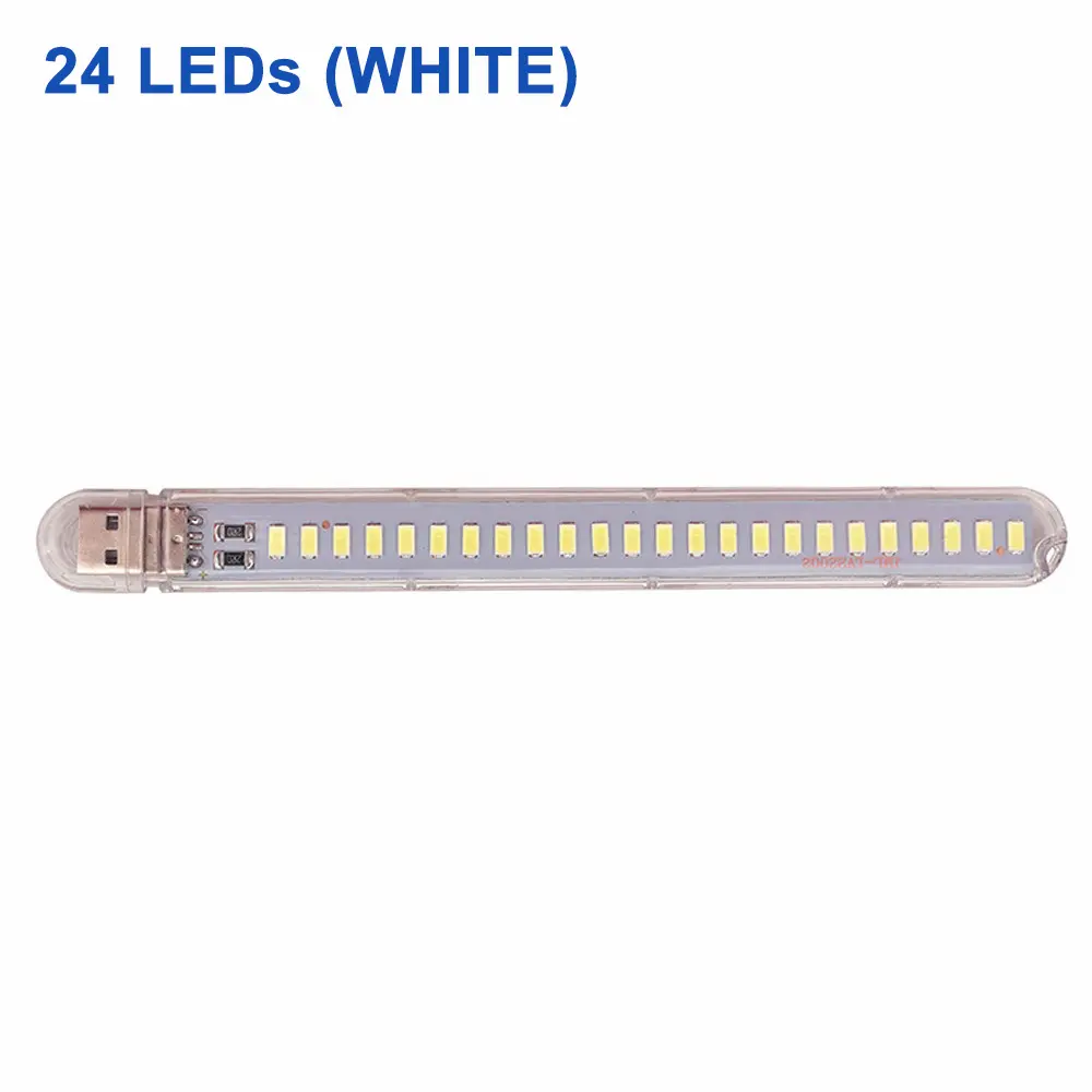 Lampu Meja Belajar LED Strip Portable USB 24 LED 12W SMD573 White