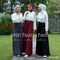 Gambar Celana Kulot Wanita Panjang Highwaist Jersey Palazzo Pants Bahan Super Adem Nyaman Pinggang Karet Ukuran 65-95cm Panjang 100cm dari Griya Almira Hijab9097 Kota Bandung 3 Tokopedia