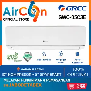 AC GREE DELUXE LOW WATT 05C3E 1/2PK HARGA unit only