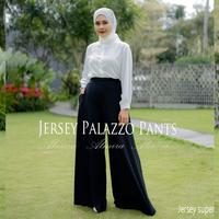 Gambar Celana Kulot Wanita Panjang Highwaist Jersey Palazzo Pants Bahan Super Adem Nyaman Pinggang Karet Ukuran 65-95cm Panjang 100cm dari Griya Almira Hijab9097 Kota Bandung 4 Tokopedia