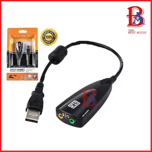 Audio Sound Card Adaptor USB to Virtual 7.1 Channel Mic Earphone 5HV2
