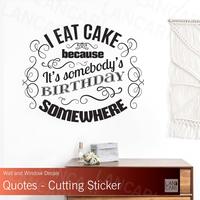 Gambar Cutting Stickers: I Eat Cake Somewhere Stiker Cake Resto Decal Dinding - Hitam dari LANCARI Kota Administrasi Jakarta Pusat 1 Tokopedia
