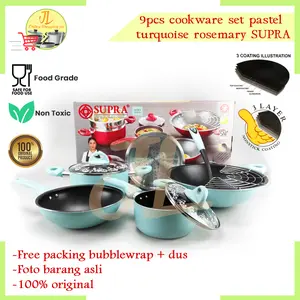 Panci Set 9pcs Supra / Cookware set 9 piece Supra Rosemary Turquoise