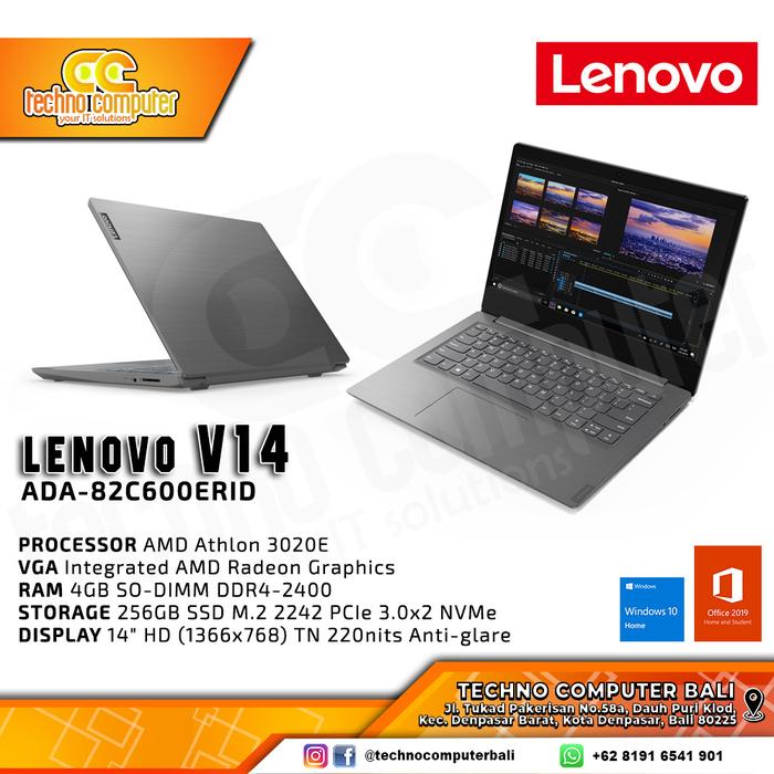 Gambar LAPTOP LENOVO V14 ADA-82C600ERID/AMD Athlon 3020e/8GB/256GB/W10+OHS dari Techno Computer Bali Kota Denpasar Tokopedia