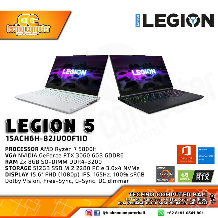 Gambar LAPTOP LENOVO LEGION 5 15ACH6H-82JU00F1ID/R7 5800H/16GB/512GB/RTX3060 dari Techno Computer Bali Kota Denpasar Tokopedia