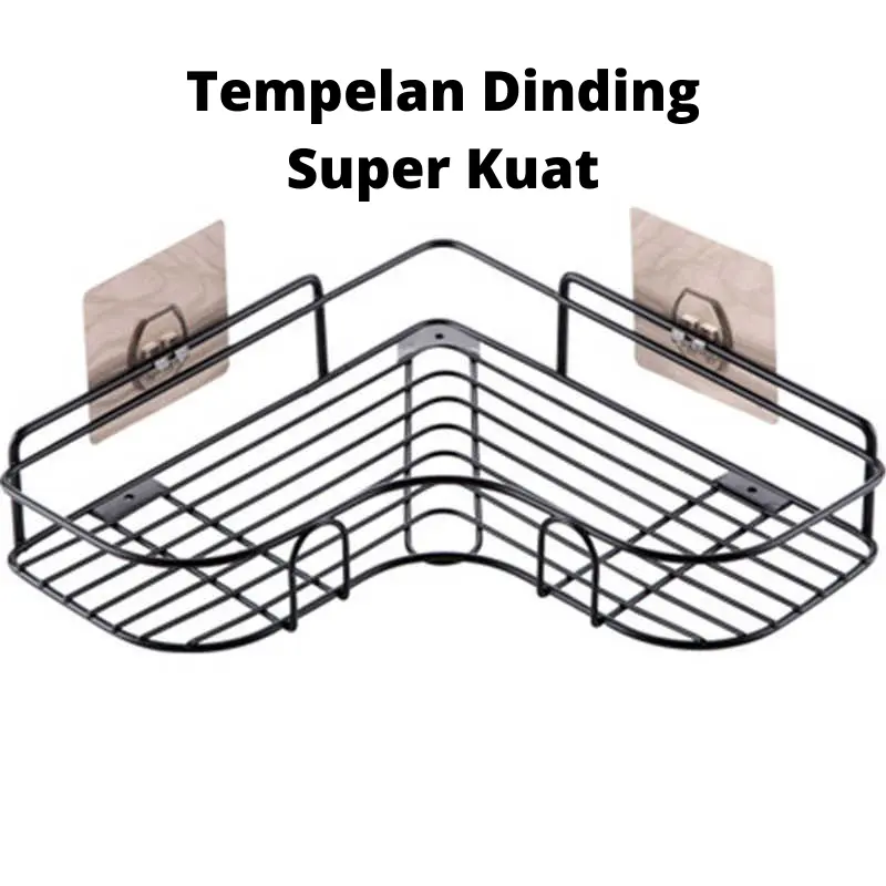 Tempelan Dinding Super Kuat Hook Rak Sudut Tempelan Kait Rak Gantung 1