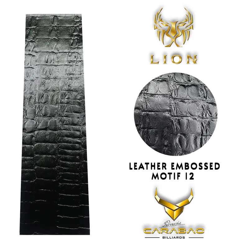 Lion Leather Embossed Wrap Black Motif 12 0