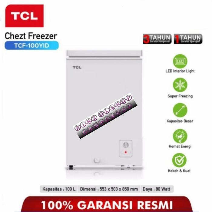 Gambar CHESH FREEZER TCL TCF-100YID LEMARI PEMBEKU TCF100YID 100 LITER dari Rinz olshop Kota Administrasi Jakarta Pusat Tokopedia