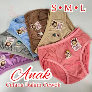 CD Celana Dalam Anak Perempuan S M L Polos Sablon Karakter