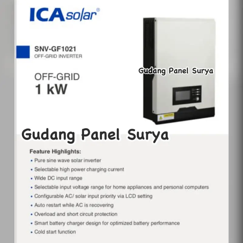 Hybrid Inverter ICA Solar 1KW Hybrid Ongrid Offgrid 1000W SNV-GF1021 1