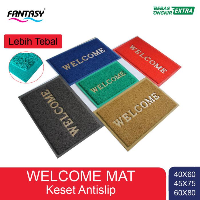 Gambar Fantasy Keset Welcome Anti Slip Doormat 60x80 cm Karpet PVC Mie Bihun Lobby - Merah dari Fantasy Official Kota Tangerang Tokopedia