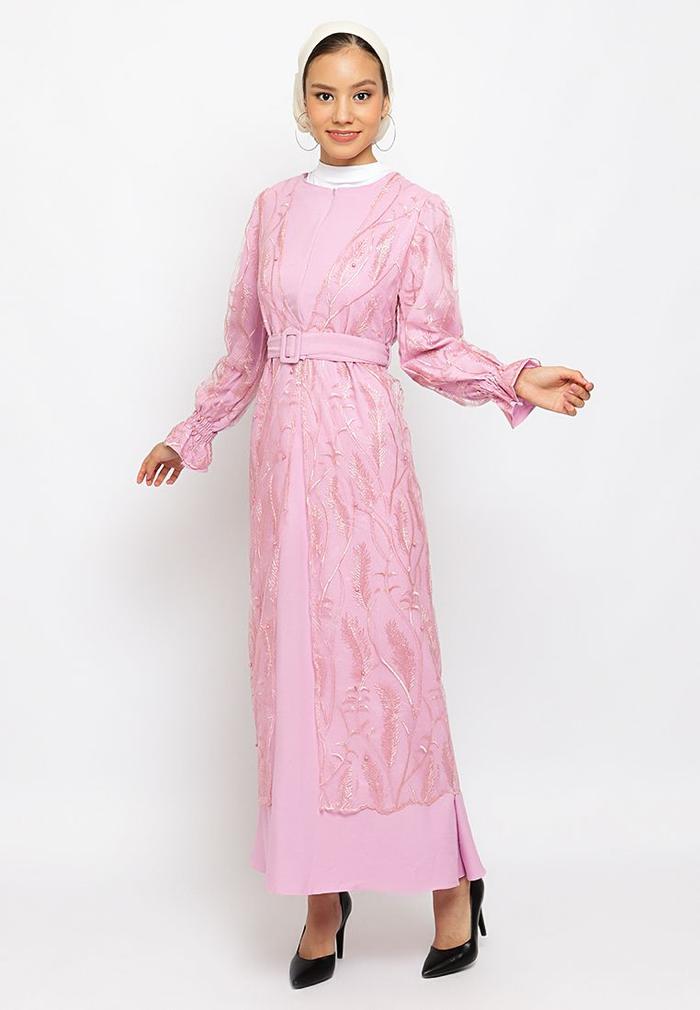 Gambar Puricia - Gamis Wanita Hawa - B - Pink, S dari Kopamart Kota Surabaya Tokopedia