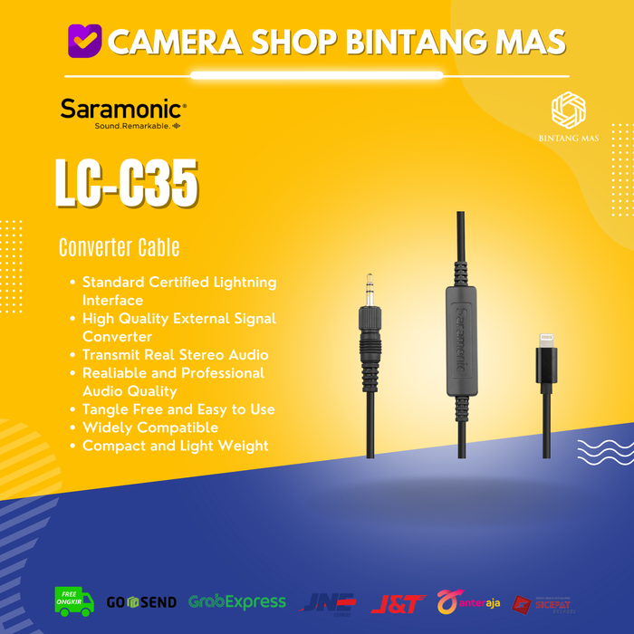 Gambar Saramonic LC-C35 Locking 3.5mm Connector to Apple Lightning dari Camera Shop Bintang Mas Kota Administrasi Jakarta Pusat Tokopedia