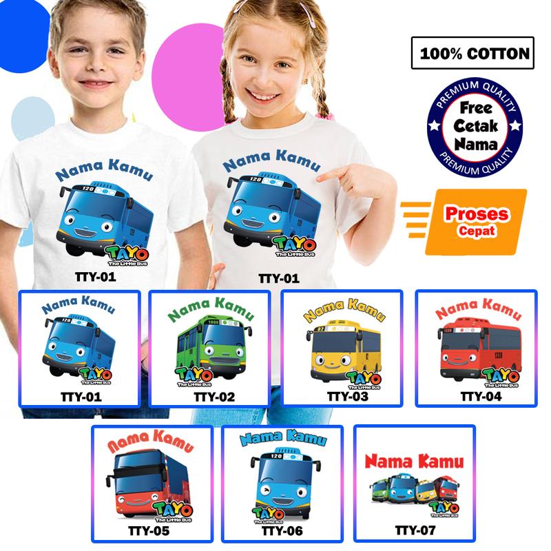 Baju Kaos Anak Tayo The Little Bus SK-FASHION bisa cetak nama 0