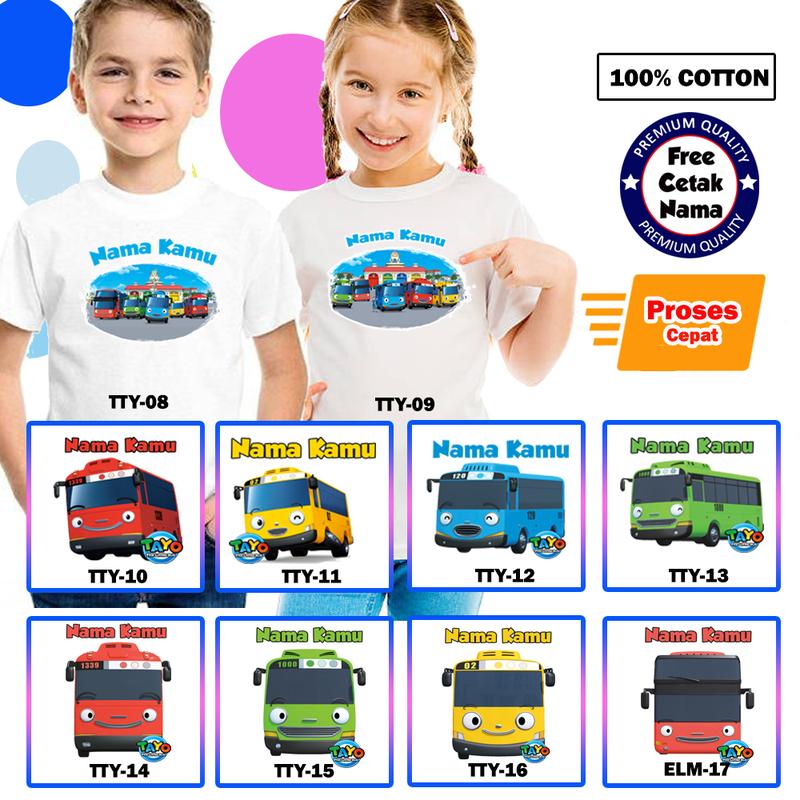 Baju Kaos Anak Tayo The Little Bus SK-FASHION bisa cetak nama 1