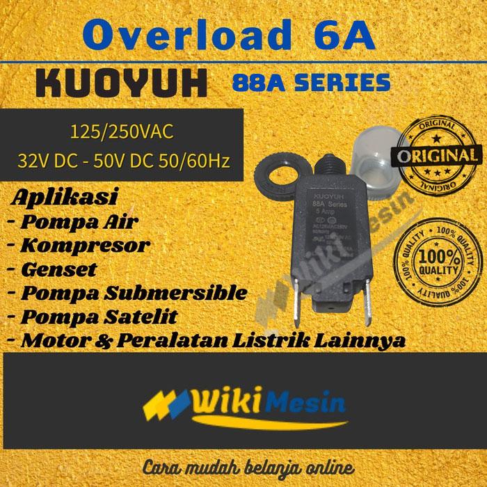 Gambar Overload 6A Kuoyuh 88A Circuit Breaker Thermal Protector Pompa Air dari Overload Wikimesin Kab. Tangerang Tokopedia