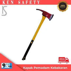Kapak Pemadam Kebakaran Fire Axe 911Gagang Fibreglass 90cm Berkualitas