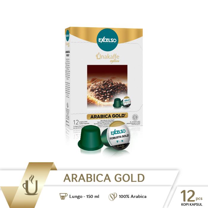 Gambar Coffee Capsule - Kopi Kapsul Excelso Unakaffe Arabica Gold Box dari Unakaffe System Kota Tangerang Tokopedia